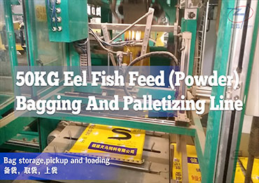 Máquina de bolsas de alimentación de pez anguilas y Paletizando Sistema (50kg Polvo Material) 2022 